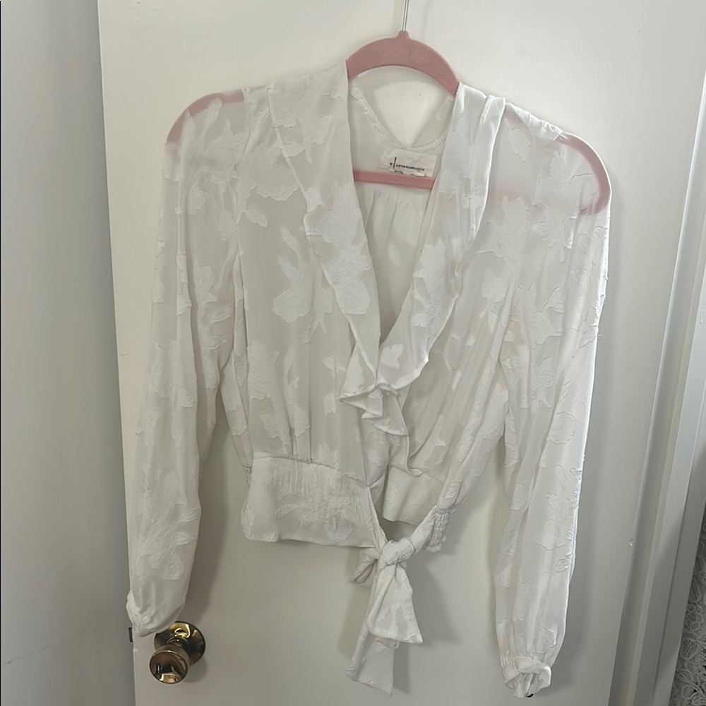 Elegant White Floral Blouse